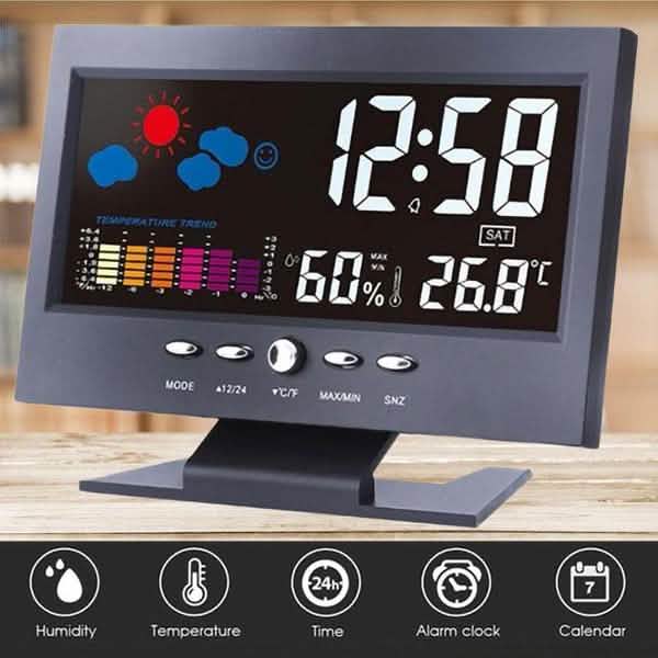 LCD Color Screen Digital Backlight Snooze Alarm Clock Household Appliances - DailySale