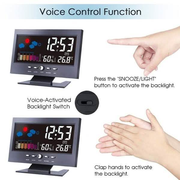 LCD Color Screen Digital Backlight Snooze Alarm Clock Household Appliances - DailySale