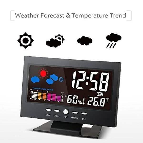 LCD Color Screen Digital Backlight Snooze Alarm Clock Household Appliances - DailySale