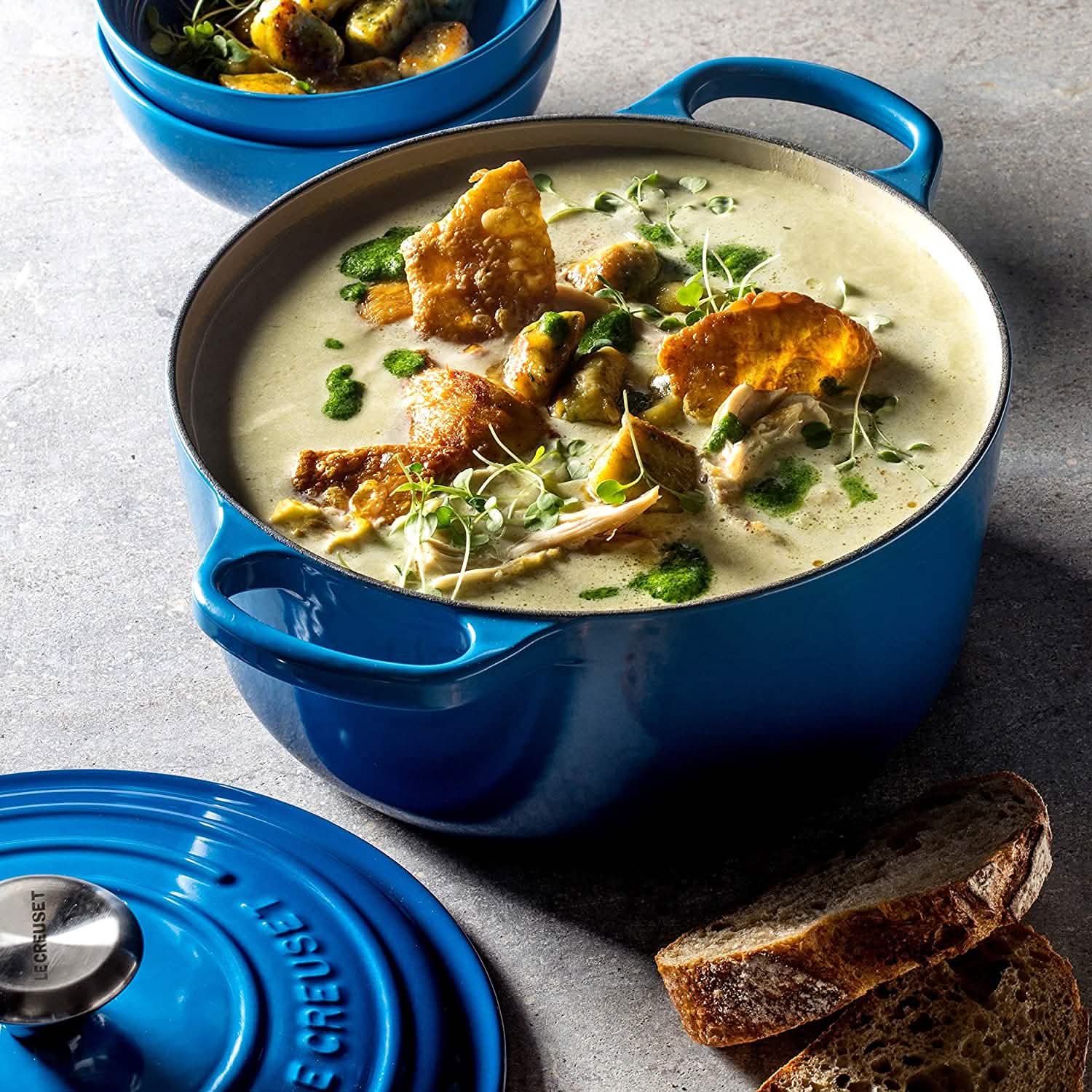 Le Creuset Enameled Cast Iron Signature Round Dutch Oven, 7.25 qt., Marseille Kitchen Tools & Gadgets - DailySale