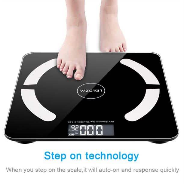 LEADZM Digital Bathroom Wireless Fat Smart BMI Body Composition Analyzer Health Monitor Sync Data Fitness - DailySale
