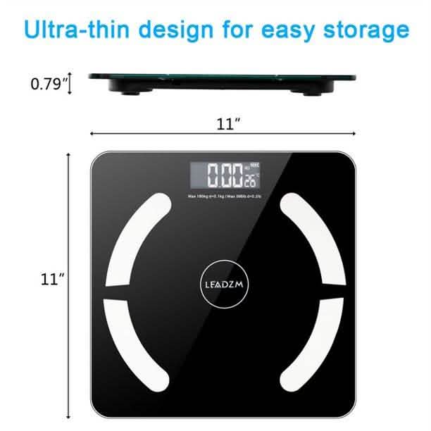 LEADZM Digital Bathroom Wireless Fat Smart BMI Body Composition Analyzer Health Monitor Sync Data Fitness - DailySale