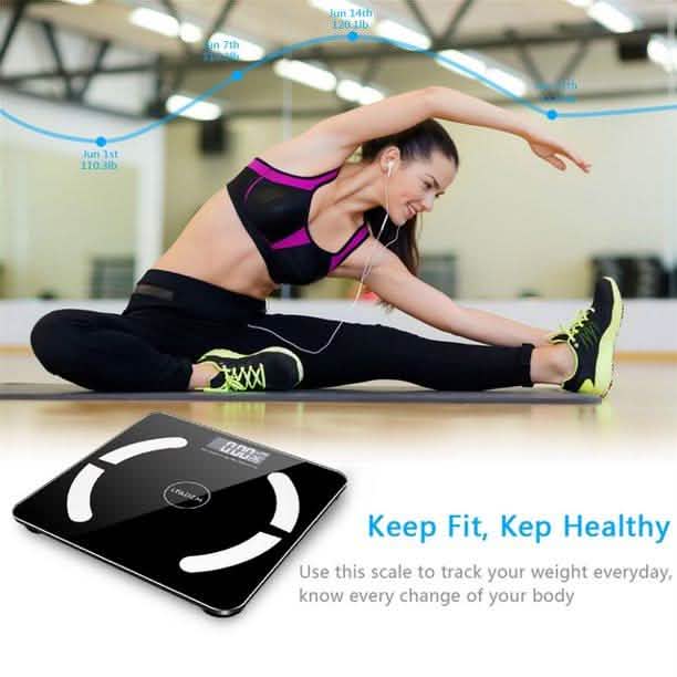 LEADZM Digital Bathroom Wireless Fat Smart BMI Body Composition Analyzer Health Monitor Sync Data Fitness - DailySale