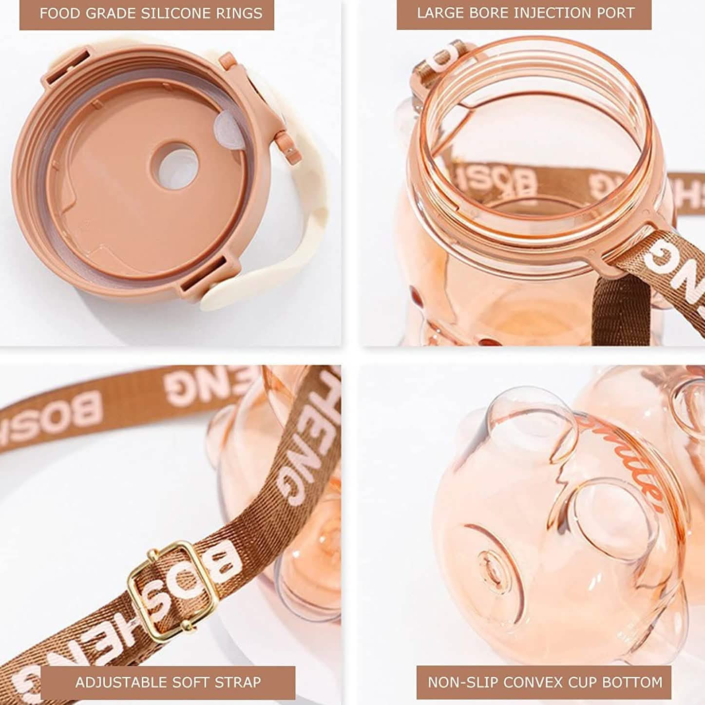 Leak-Proof Bear Water Bottle for Girls Sports & Outdoors - DailySale