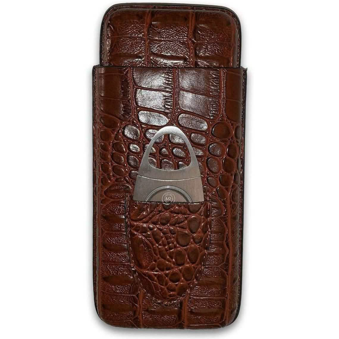 Leather Cigar Case by Mulling Room with Stainless Steel Cutter Everything Else - DailySale