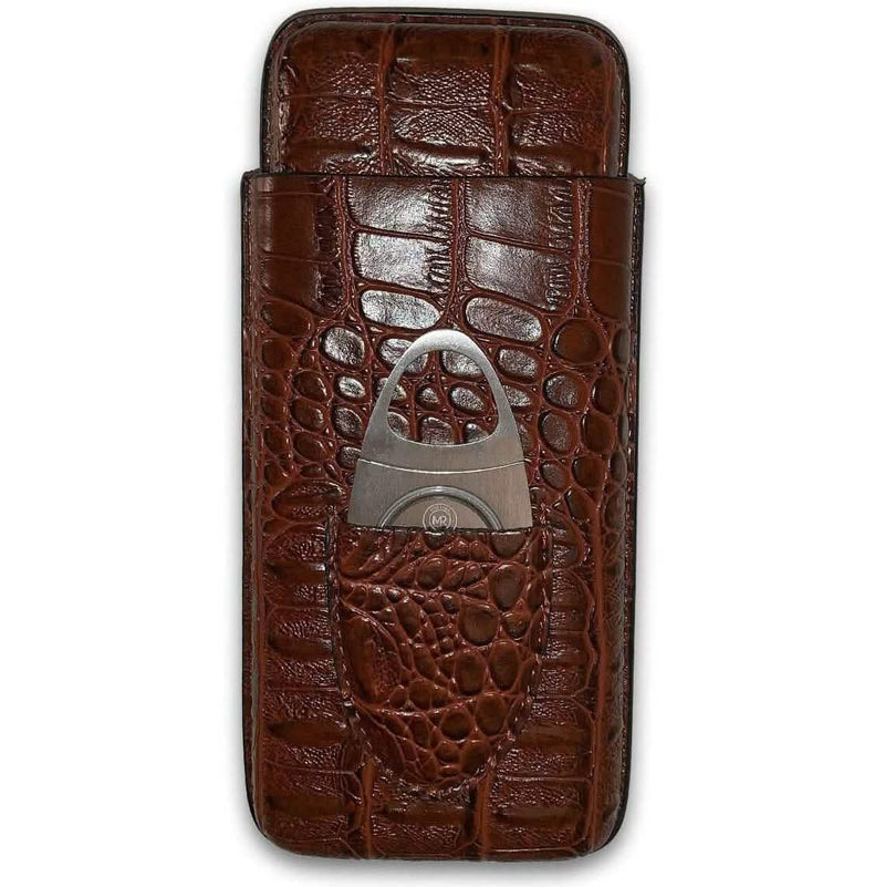 Leather Cigar Case by Mulling Room with Stainless Steel Cutter Everything Else - DailySale