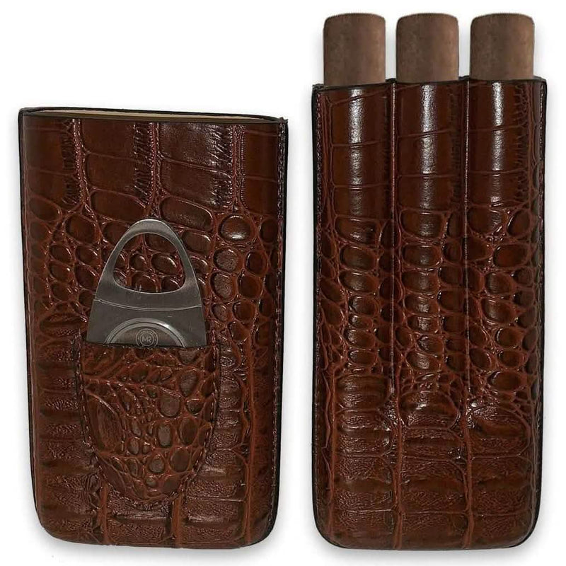 Leather Cigar Case by Mulling Room with Stainless Steel Cutter Everything Else - DailySale