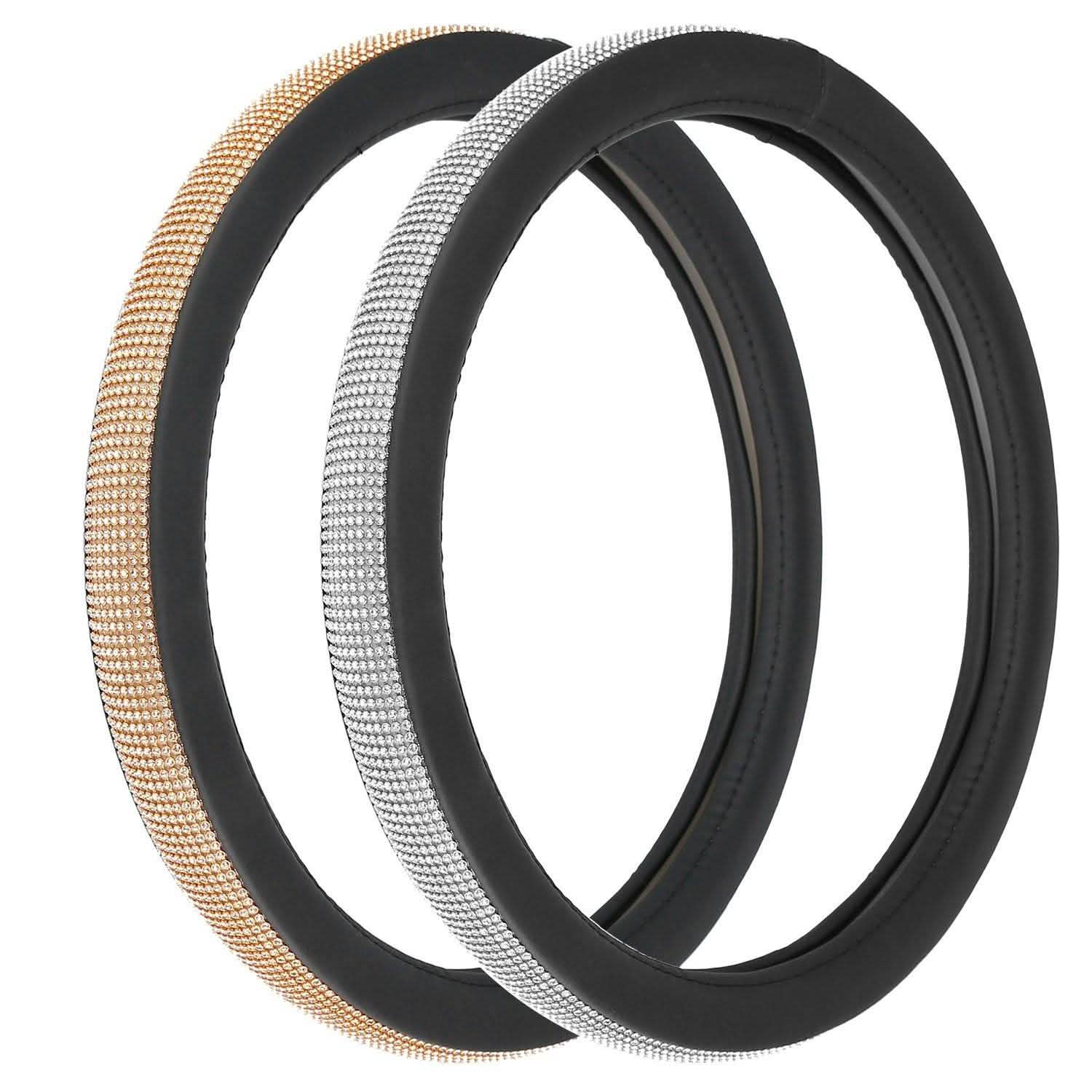 Leather Diamond Rhinestone Car SUV Steer Protector Automotive - DailySale