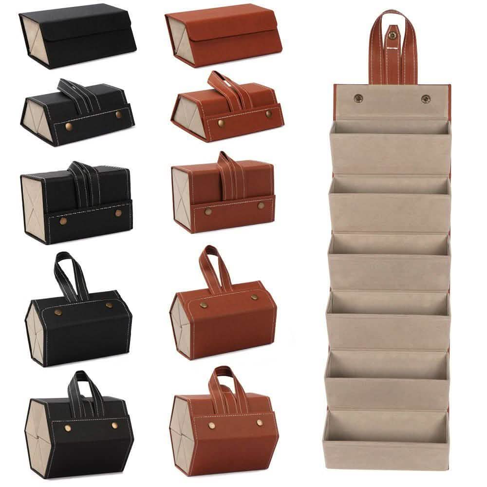 Leather Multiple Glasses Storage Case Closet & Storage - DailySale