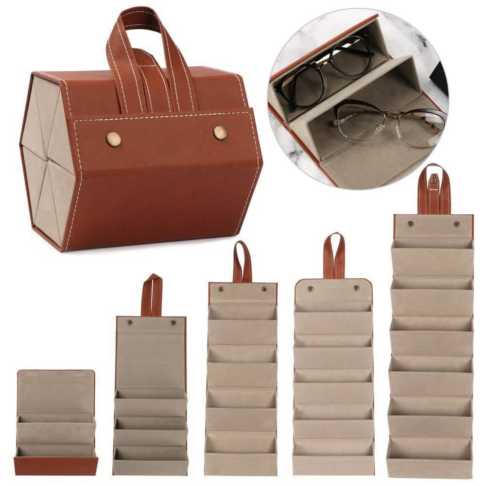 Leather Multiple Glasses Storage Case Closet & Storage - DailySale