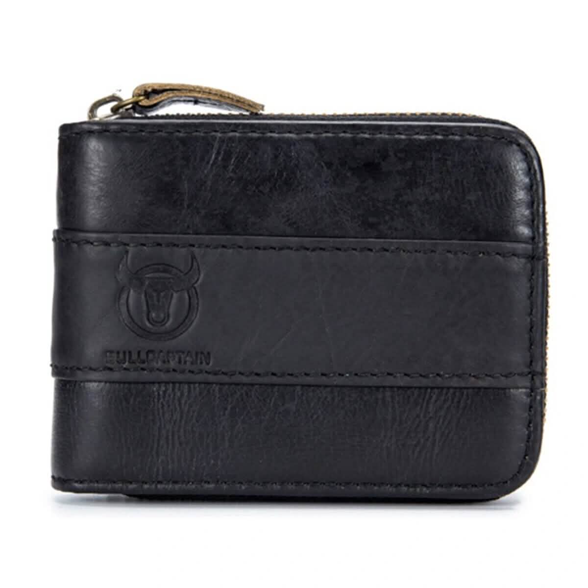 Leather Tri-Fold Anti-Magnetic Vintage 11 Card Slot Men's Wallet Men's Shoes & Accessories Black - DailySale