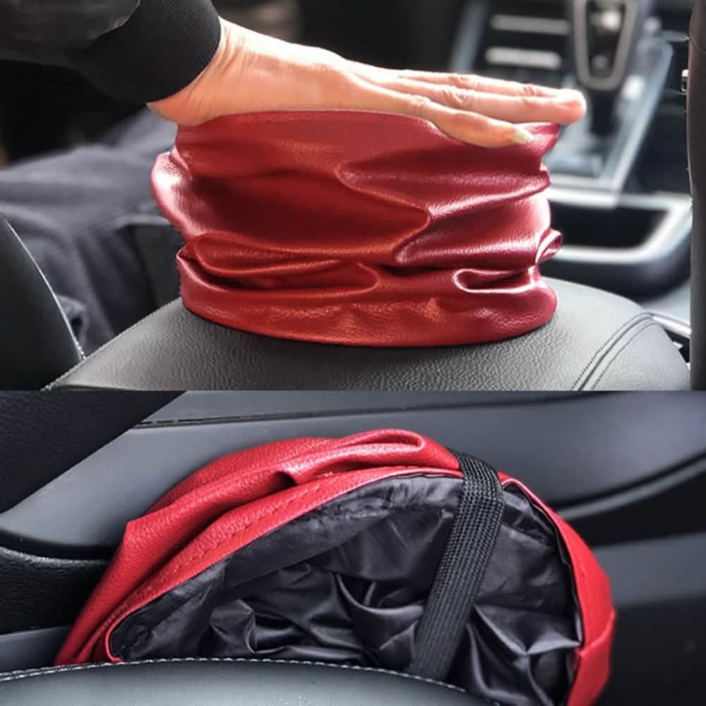 Leather Waterproof Car Trash Bin Automotive - DailySale