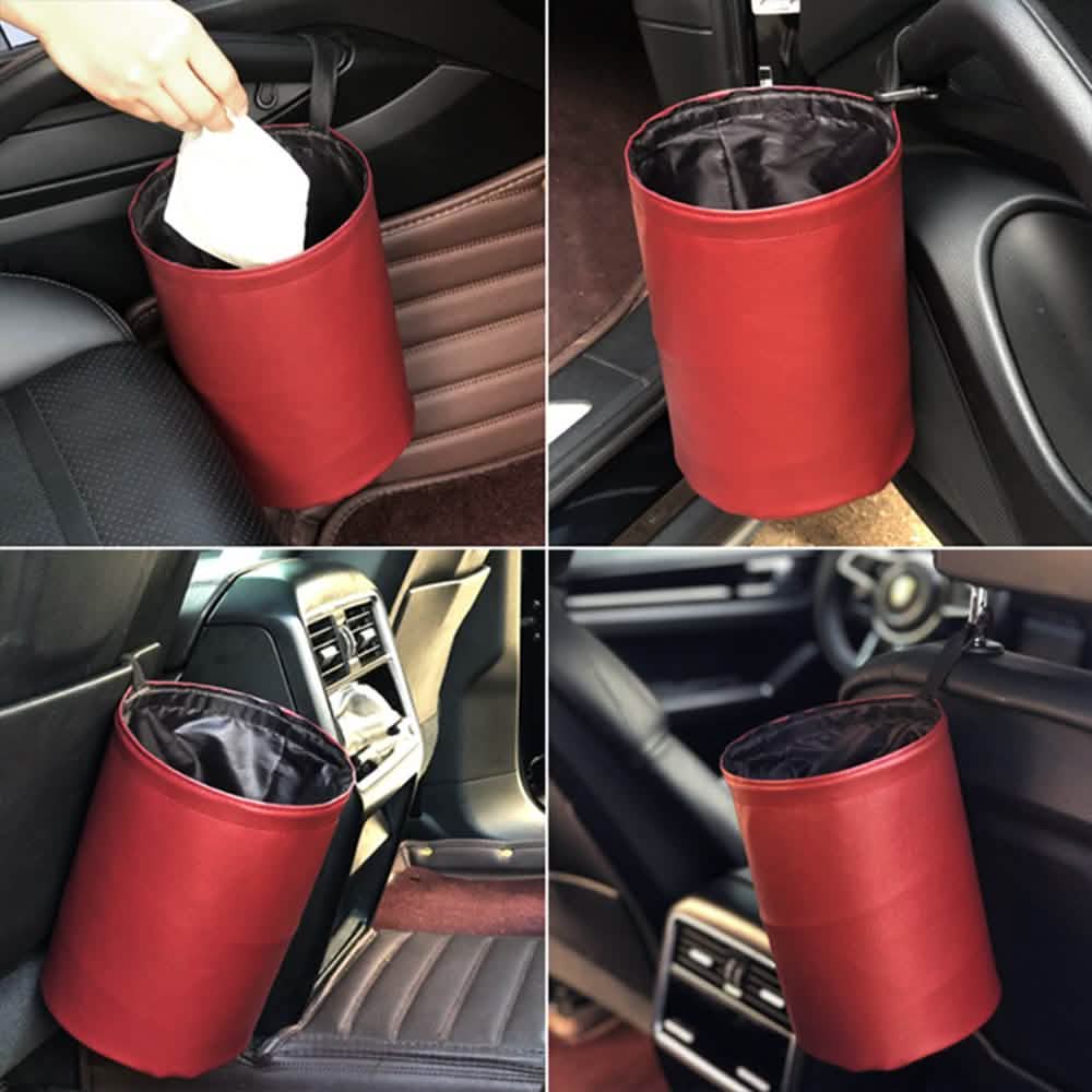 Leather Waterproof Car Trash Bin Automotive - DailySale