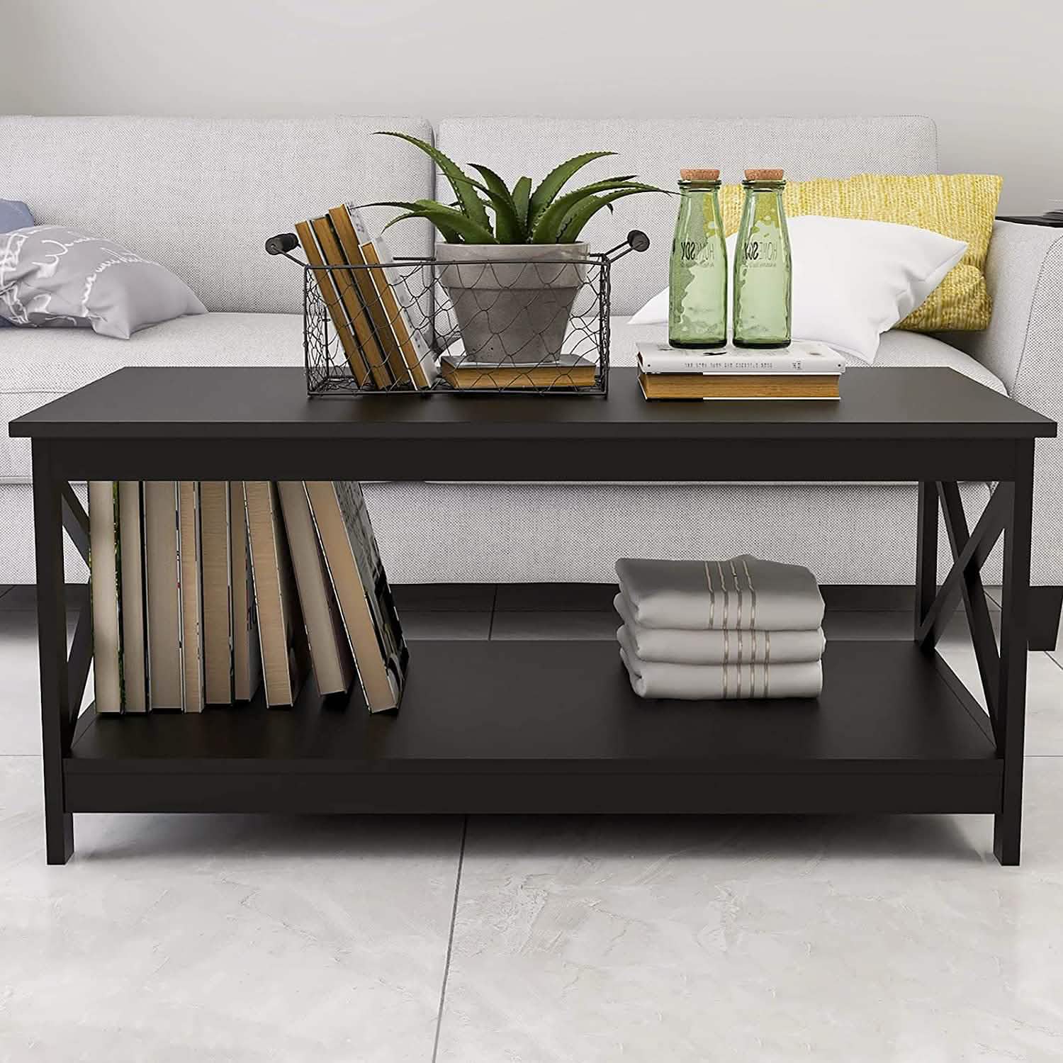 Lecut 39.56” L Concise Style Coffee Table Oxford Console Table Furniture & Decor - DailySale