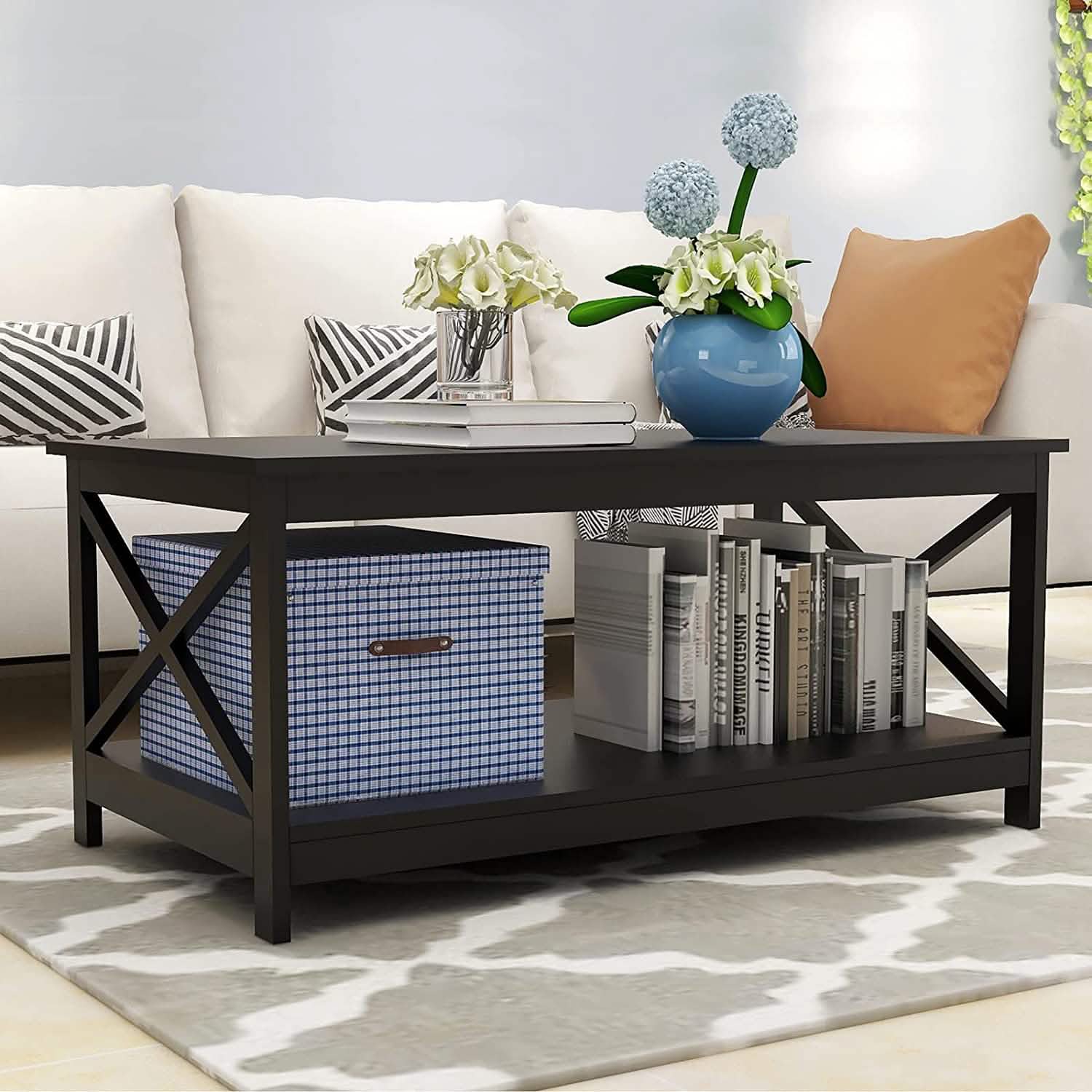 Lecut 39.56” L Concise Style Coffee Table Oxford Console Table Furniture & Decor - DailySale