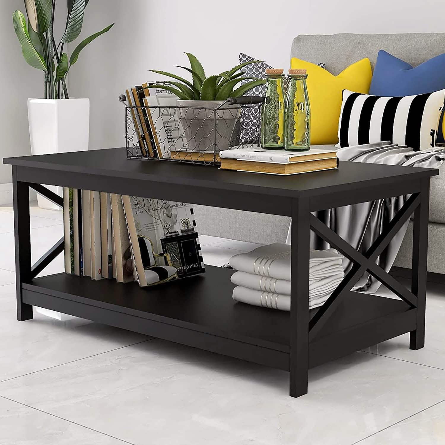 Lecut 39.56” L Concise Style Coffee Table Oxford Console Table Furniture & Decor - DailySale