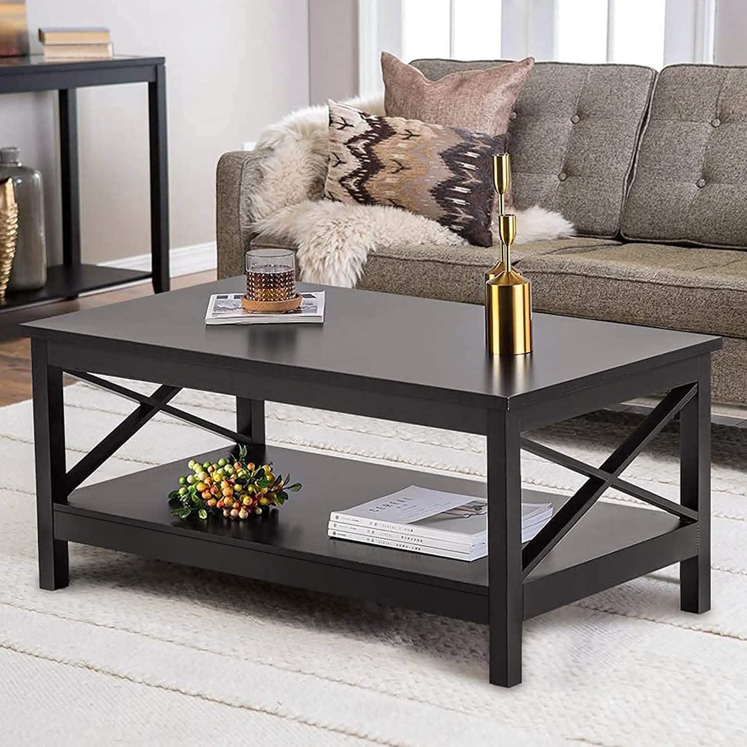 Lecut 39.56” L Concise Style Coffee Table Oxford Console Table Furniture & Decor - DailySale