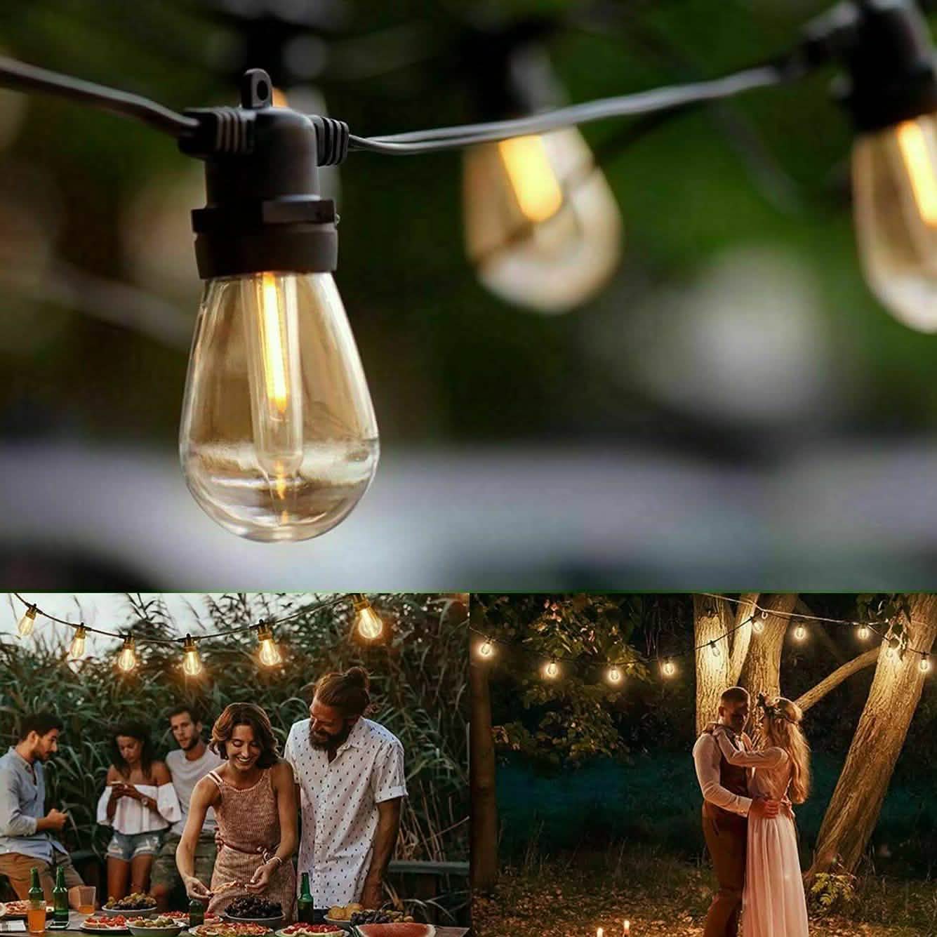 LED 15x S14 Bulbs Globe String Lights Commercial Grade Patio Outdoor Garden Lighting & Decor - DailySale