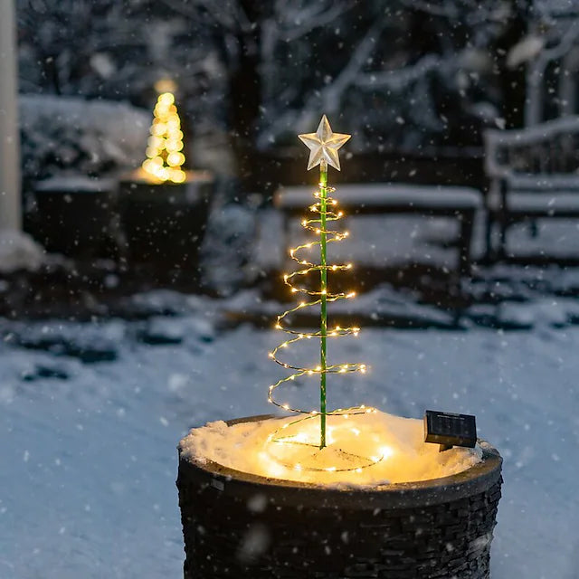 LED Christmas Tree Outdoor Solar Ground Plug Lights Holiday Decor & Apparel - DailySale