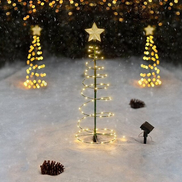 LED Christmas Tree Outdoor Solar Ground Plug Lights Holiday Decor & Apparel - DailySale