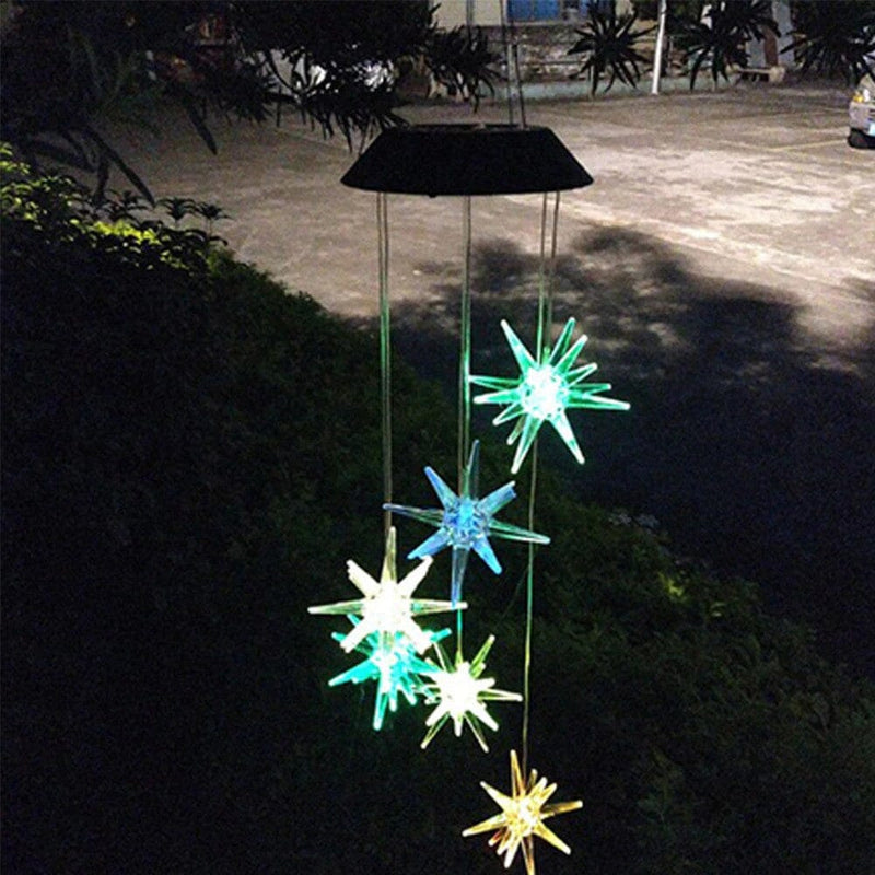 LED Color-Changing Solar Explosion Star Wind Chime String & Fairy Lights - DailySale