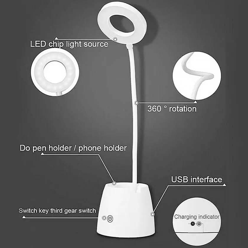 LED Desk Lamp 3 Color Modes Eye-Caring Table Lamp Indoor Lighting - DailySale