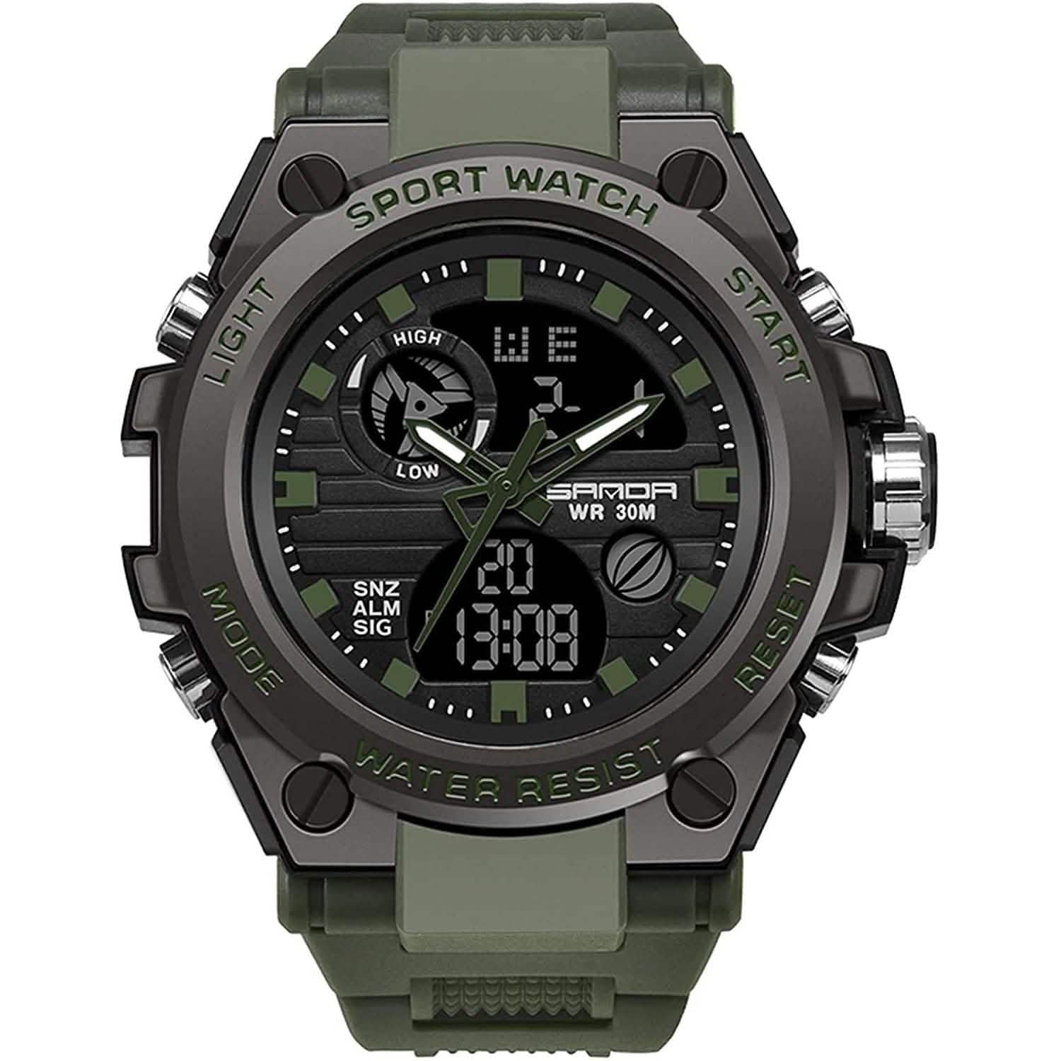LED Digital Military Watch Classic Casual Sport Watch Men's Shoes & Accessories Green - DailySale