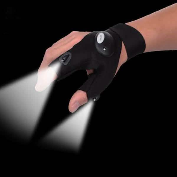 LED Flashlight Magic Strap Fingerless Gloves with 2 LED Light Sports & Outdoors - DailySale