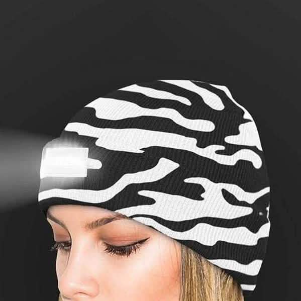 LED Headlamp Beanie for Men and Women Women's Apparel Zebra - DailySale