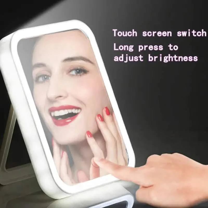 LED Makeup Mirror Touch Screen 3 Light Portable Standing Folding Vanity Mirror Beauty & Personal Care - DailySale