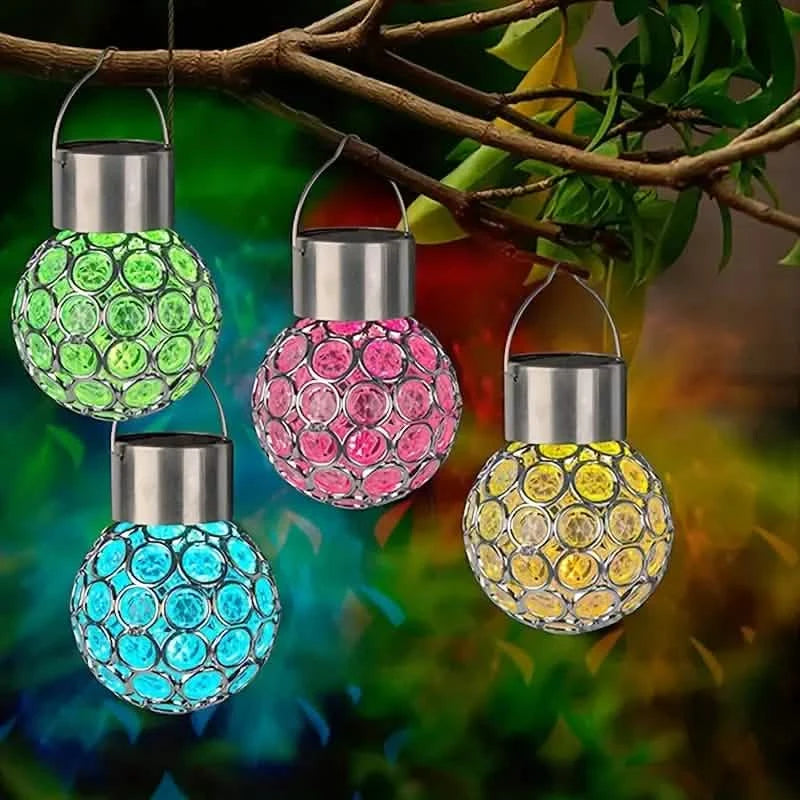 LED Outdoor Solar Lights Garden Light Chandelier Hanging Lamp Outdoor Lighting Multicolor - DailySale