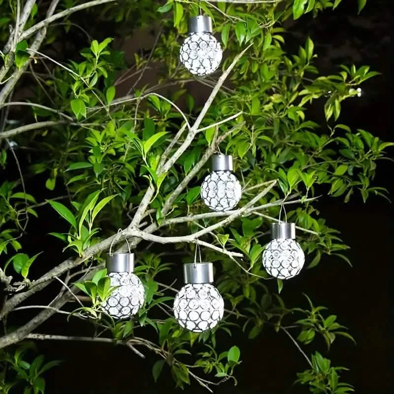 LED Outdoor Solar Lights Garden Light Chandelier Hanging Lamp Outdoor Lighting White - DailySale