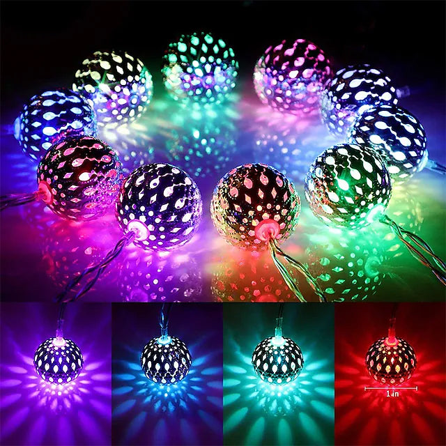 LED Outdoor Solar String Lights in multicolor