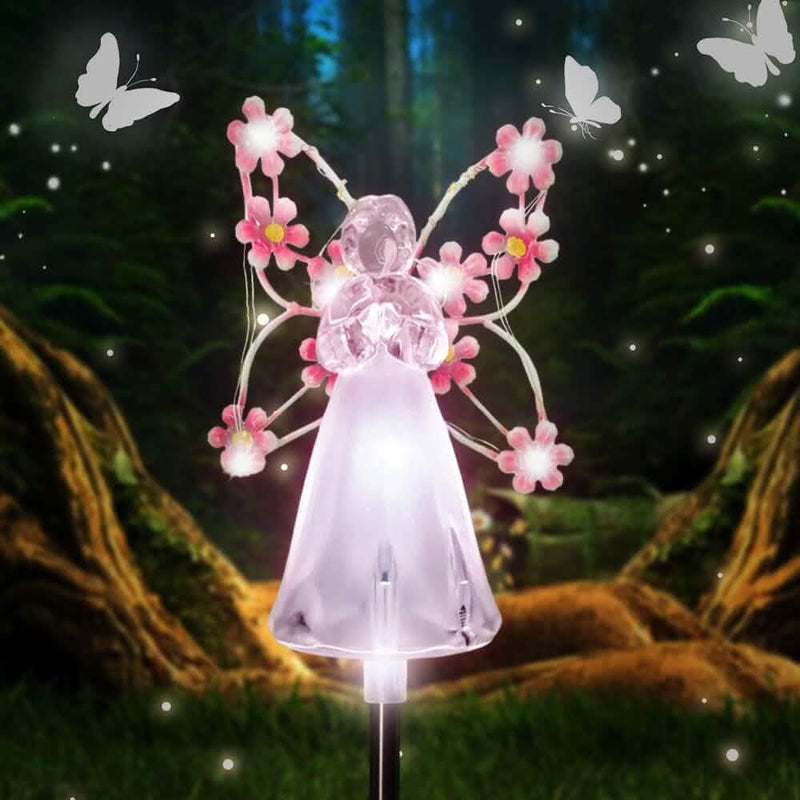 LED Solar Angel Garden Stake Lights Outdoor Lighting Pink - DailySale