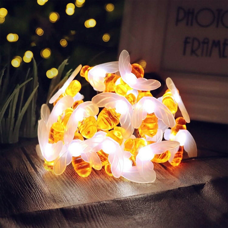 LED Solar String Bee Lights 30 Honeybees Lighting & Decor - DailySale