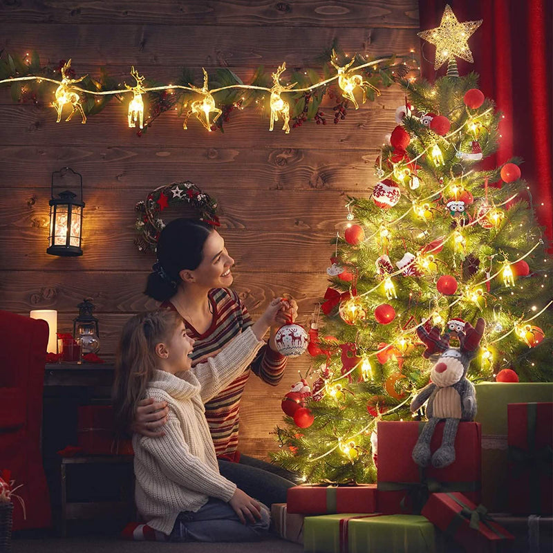 LED Warm White Christmas Lights Reindeer String Lights Holiday Decor & Apparel - DailySale