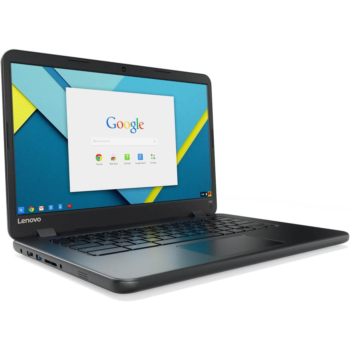 Lenovo IdeaPad N42-20 14" Chromebook, Intel N3060 Dual-Core, 16GB eMMC SSD, 4GB DDR3 (Refurbished) Laptops - DailySale