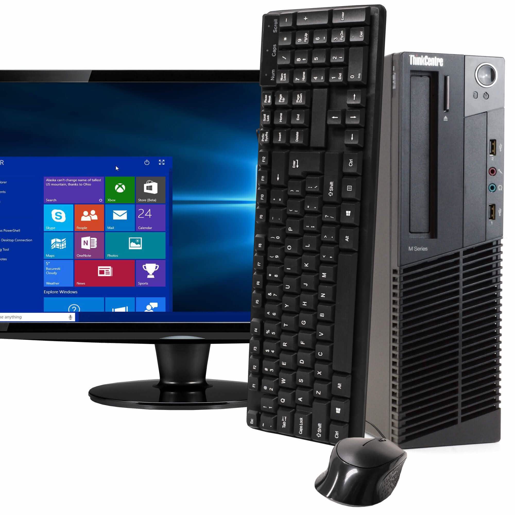 Lenovo ThinkCentre M92 Desktop Computer with 19" Flat Screen Monitor Computers - DailySale