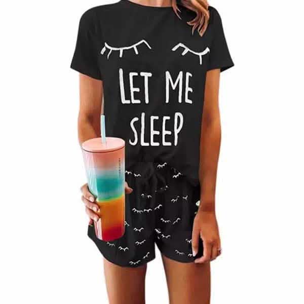 Leo Rosi Women's Casual ''Let Me Sleep'' Lounge Set Women's Loungewear Black S - DailySale