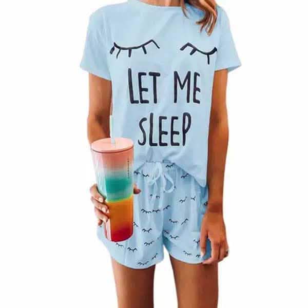 Leo Rosi Women's Casual ''Let Me Sleep'' Lounge Set Women's Loungewear Blue S - DailySale