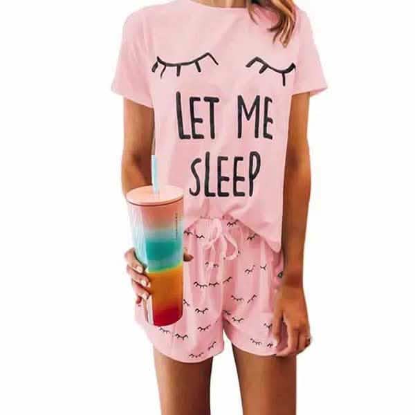 Leo Rosi Women's Casual ''Let Me Sleep'' Lounge Set Women's Loungewear Pink S - DailySale