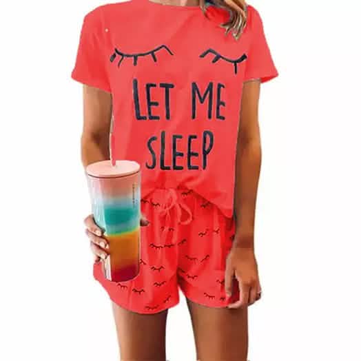 Leo Rosi Women's Casual ''Let Me Sleep'' Lounge Set Women's Loungewear Red S - DailySale