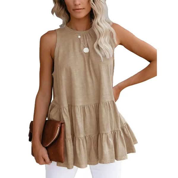 Leo Rosi Women's Casual Shirley Top Women's Tops Beige S - DailySale