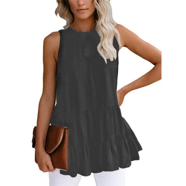 Leo Rosi Women's Casual Shirley Top Women's Tops Gray S - DailySale