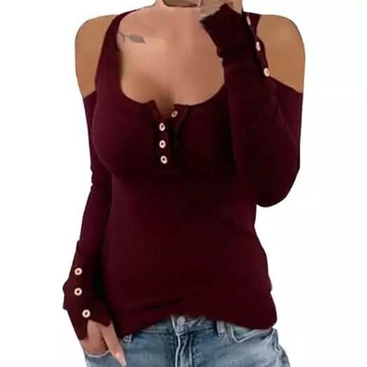 Leo Rosi Women's Cold Shoulder Sheila Top Women's Clothing Wine S - DailySale