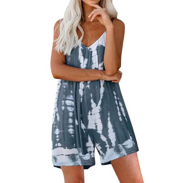 Leo Rosi Women's Lola Tie Dye Romper Women's Loungewear Gray S - DailySale