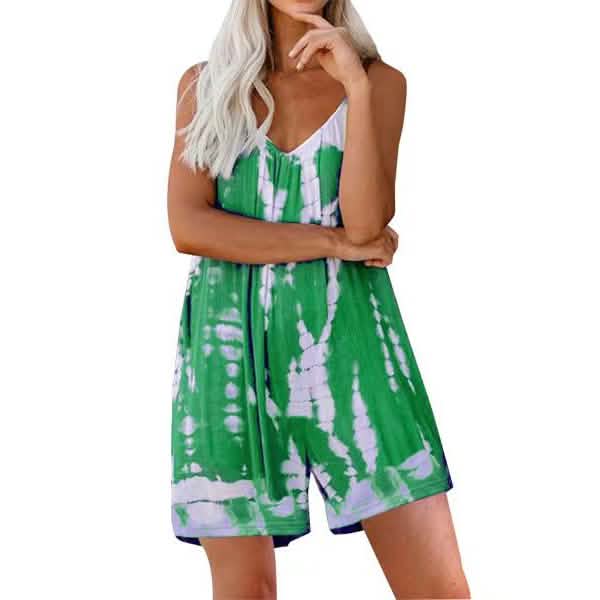 Leo Rosi Women's Lola Tie Dye Romper Women's Loungewear Green S - DailySale