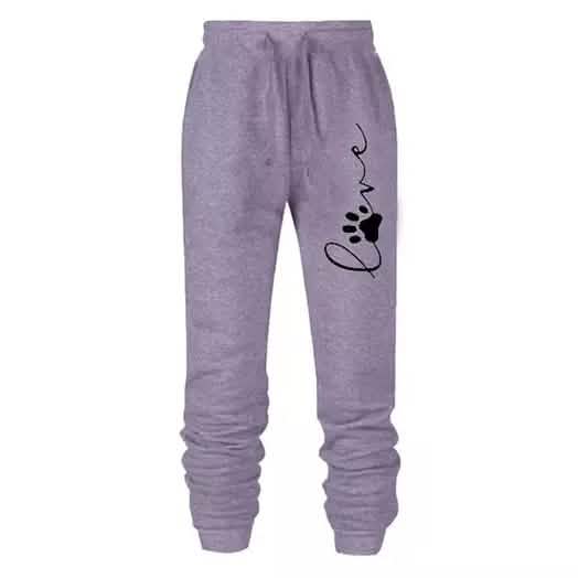 Leo Rosi Women’s Love Dog Paw Print Joggers Women's Bottoms Light Purple S - DailySale