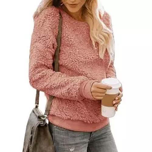 Leo Rosi Women's Sherpa Sweatshirt Women's Clothing Pink S - DailySale