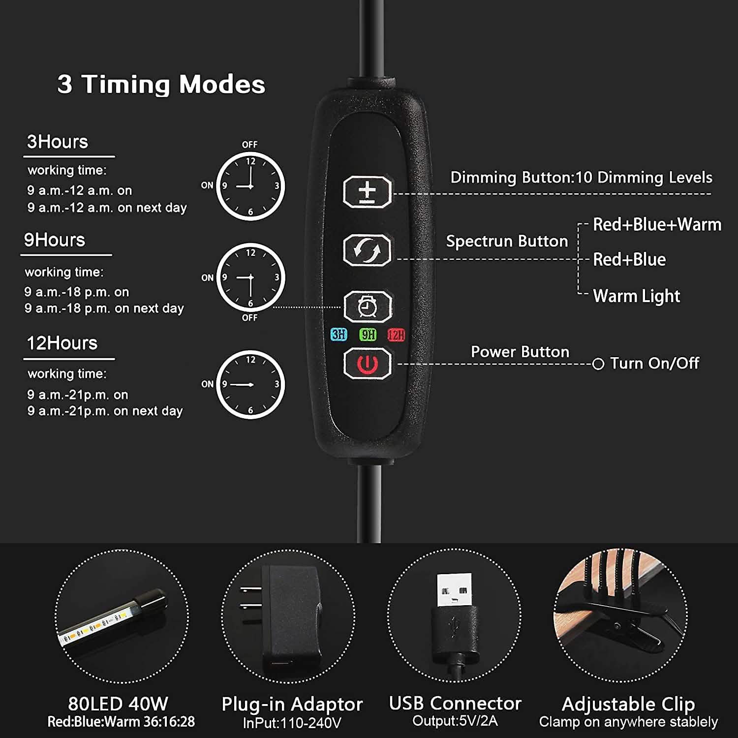 LEOTER Grow Light for Indoor Plants Garden & Patio - DailySale